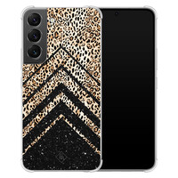 Casimoda Samsung Galaxy S22 shockproof hoesje - Chevron luipaard
