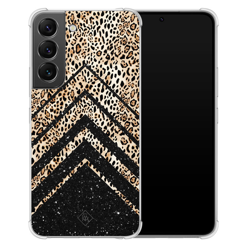 Casimoda Samsung Galaxy S22 shockproof hoesje - Chevron luipaard