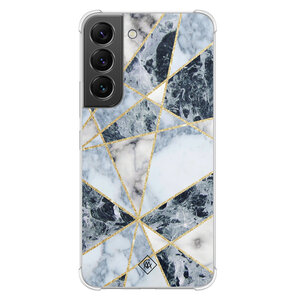 Casimoda Samsung Galaxy S22 shockproof hoesje - Marmer blauw