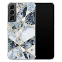 Casimoda Samsung Galaxy S22 shockproof hoesje - Marmer blauw