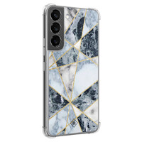 Casimoda Samsung Galaxy S22 shockproof hoesje - Marmer blauw