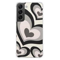 Casimoda Samsung Galaxy S22 shockproof hoesje - Hart swirl zwart