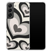 Casimoda Samsung Galaxy S22 shockproof hoesje - Hart swirl zwart