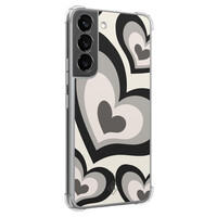 Casimoda Samsung Galaxy S22 shockproof hoesje - Hart swirl zwart