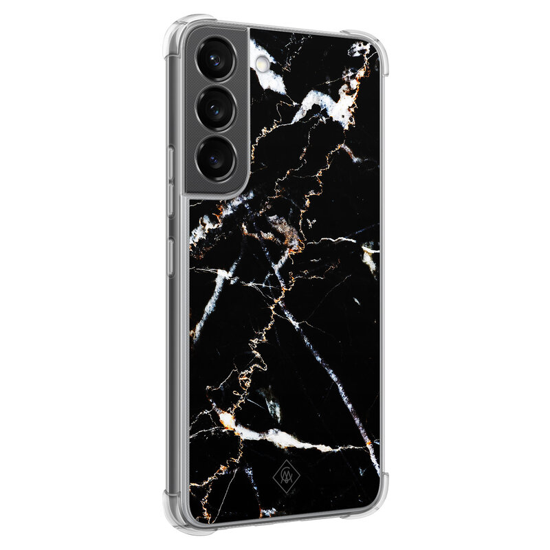 Casimoda Samsung Galaxy S22 shockproof hoesje - Marmer zwart