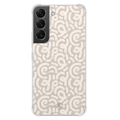 Casimoda Samsung Galaxy S22 shockproof hoesje - Ivory abstraction