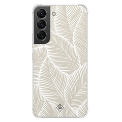 Casimoda Samsung Galaxy S22 shockproof hoesje - Palmy leaves beige