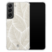 Casimoda Samsung Galaxy S22 shockproof hoesje - Palmy leaves beige