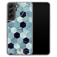 Casimoda Samsung Galaxy S22 hybride hoesje - Blue cubes