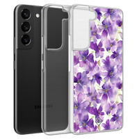 Casimoda Samsung Galaxy S22 hybride hoesje - Floral violet
