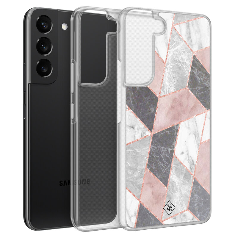Casimoda Samsung Galaxy S22 hybride hoesje - Stone grid