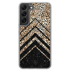 Casimoda Samsung Galaxy S22 hybride hoesje - Chevron luipaard