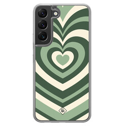 Casimoda Samsung Galaxy S22 hybride hoesje - Groen hart swirl