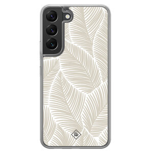 Casimoda Samsung Galaxy S22 hybride hoesje - Palmy leaves beige