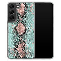 Casimoda Samsung Galaxy S22 hybride hoesje - Snake pastel