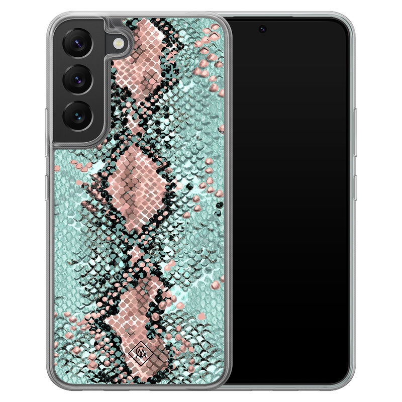 Casimoda Samsung Galaxy S22 hybride hoesje - Snake pastel