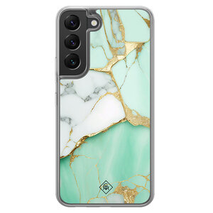 Casimoda Samsung Galaxy S22 hybride hoesje - Marmer mintgroen