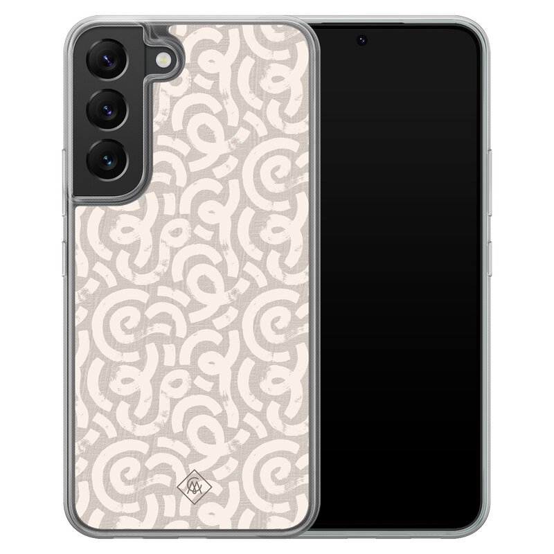Casimoda Samsung Galaxy S22 hybride hoesje - Ivory abstraction