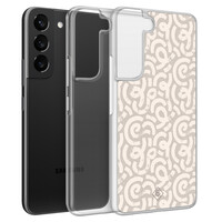 Casimoda Samsung Galaxy S22 hybride hoesje - Ivory abstraction
