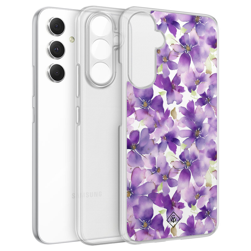 Casimoda Samsung Galaxy A34 hybride hoesje - Floral violet