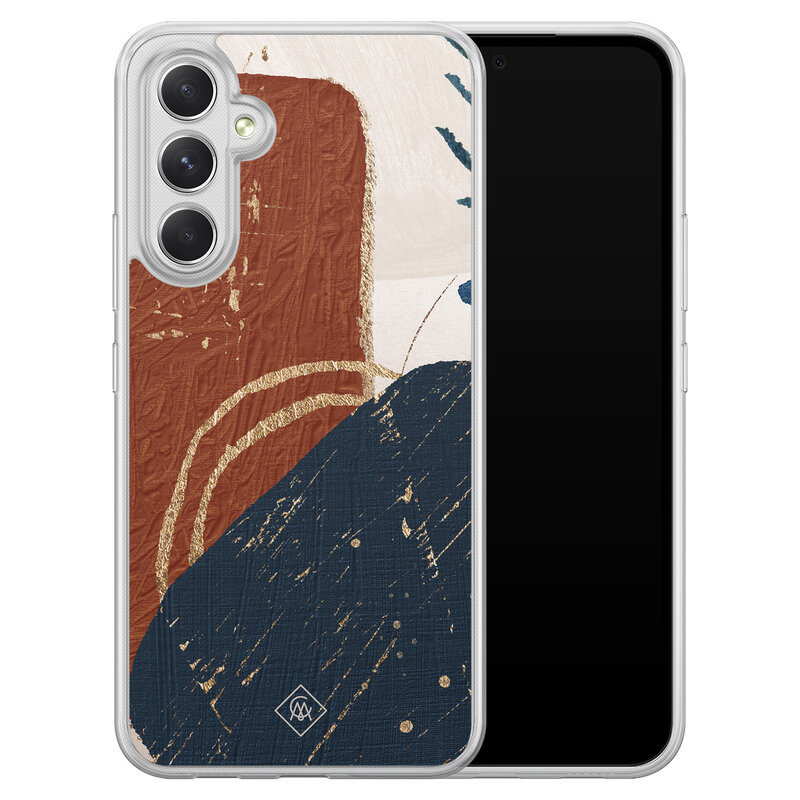 Casimoda Samsung Galaxy A34 hybride hoesje - Abstract terracotta