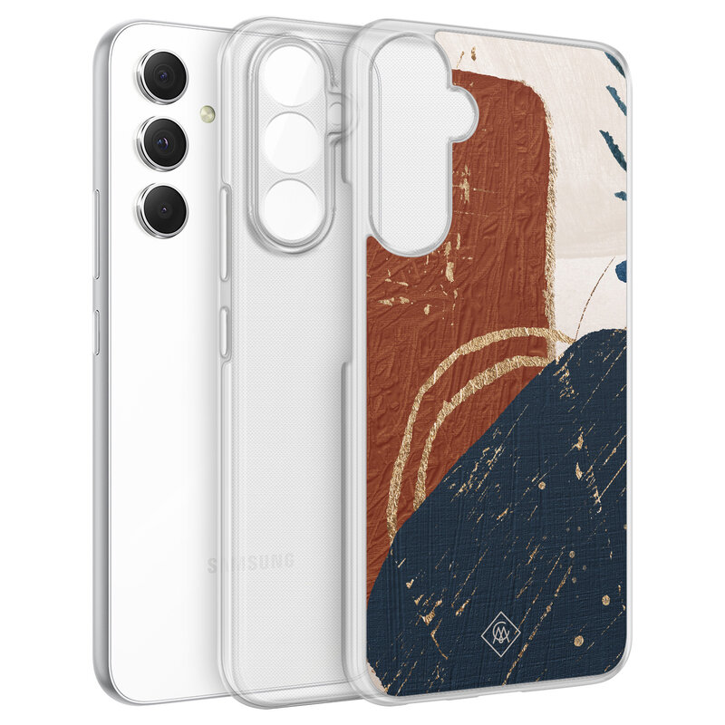Casimoda Samsung Galaxy A34 hybride hoesje - Abstract terracotta