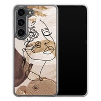 Casimoda Samsung Galaxy S23 Plus hybride hoesje - Abstract gezicht bruin