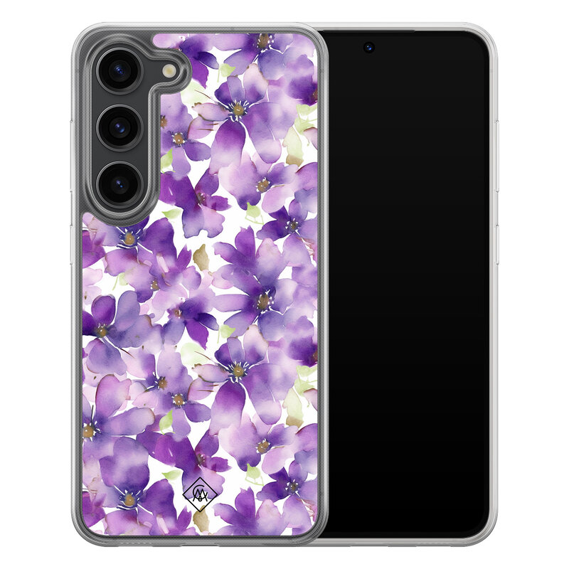 Casimoda Samsung Galaxy S23 Plus hybride hoesje - Floral violet