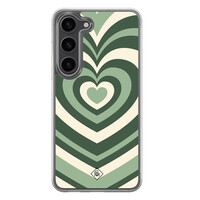 Casimoda Samsung Galaxy S23 Plus hybride hoesje - Groen hart swirl