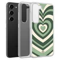 Casimoda Samsung Galaxy S23 Plus hybride hoesje - Groen hart swirl