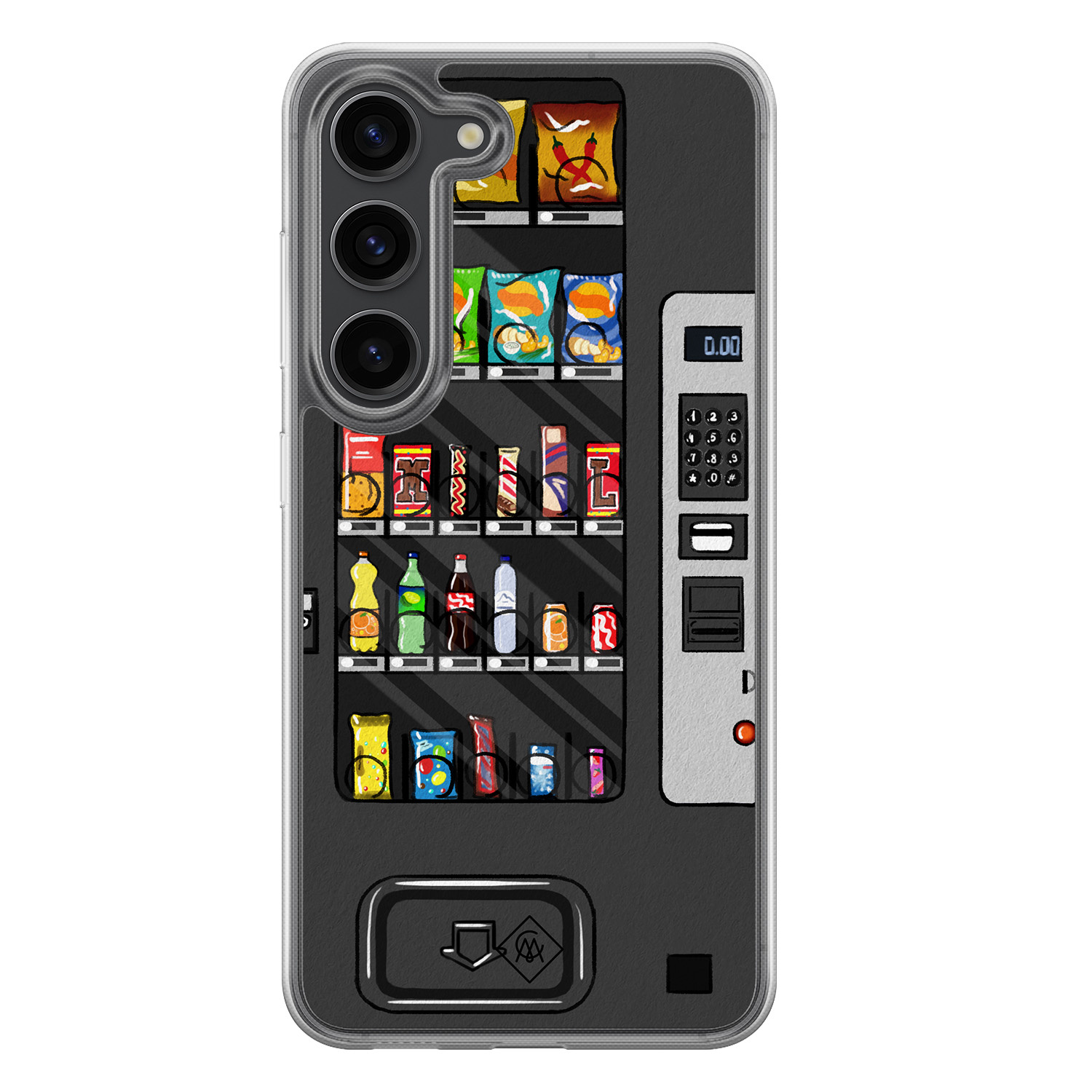 Samsung Galaxy S23 Plus hoesje siliconen - Snoepautomaat - Casimoda® 2-in-1 case hybride - Schokbestendig - Snoep - Verhoogde randen - Multi, Transparant