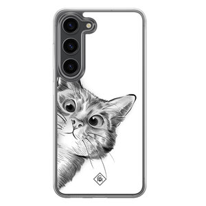 Casimoda Samsung Galaxy S23 Plus hybride hoesje - Kat kiekeboe