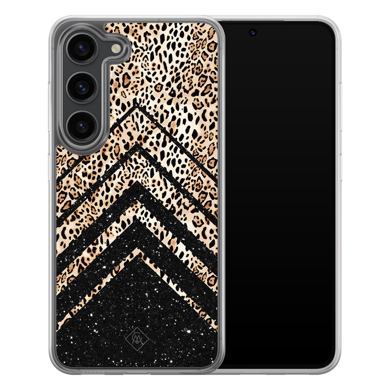 Casimoda Samsung Galaxy S23 Plus hybride hoesje - Chevron luipaard