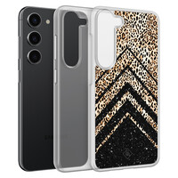 Casimoda Samsung Galaxy S23 Plus hybride hoesje - Chevron luipaard