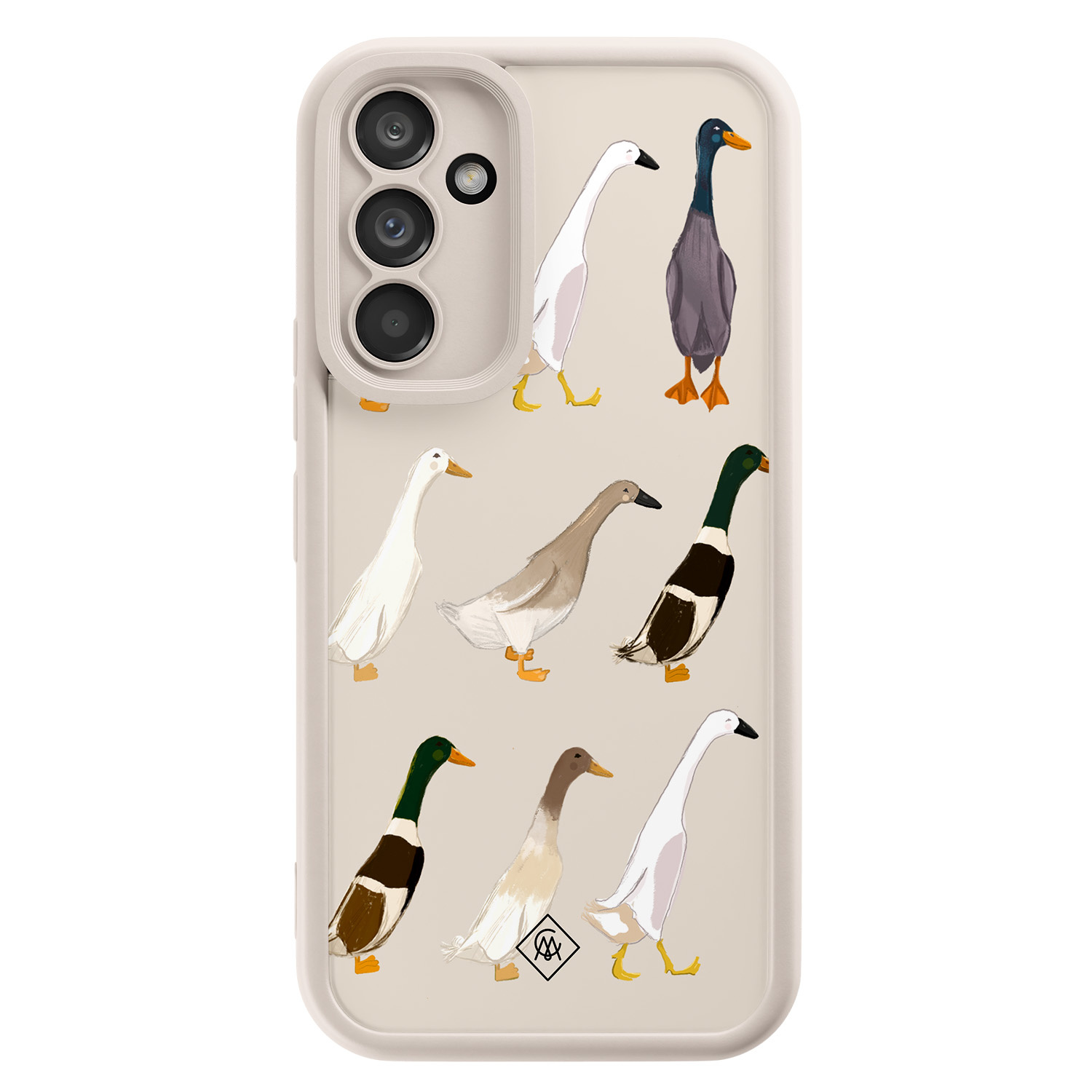 Samsung Galaxy A34 beige case - Duck life - Bruin/beige - Hard Case TPU Zwart - Geen opdruk - Casimoda