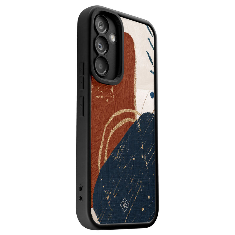 Casimoda Samsung Galaxy A34 zwarte case - Abstract terracotta
