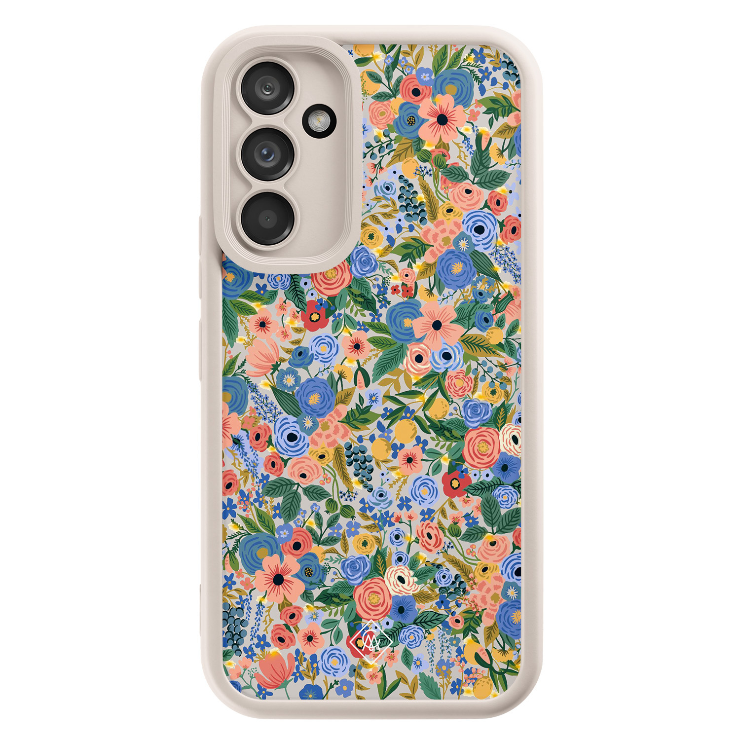 Samsung Galaxy A34 beige case - Floral garden - Multi - Hard Case TPU Zwart - Bloemen - Casimoda