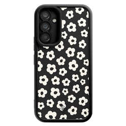 Casimoda Samsung Galaxy A34 zwarte case - Retro bloempjes