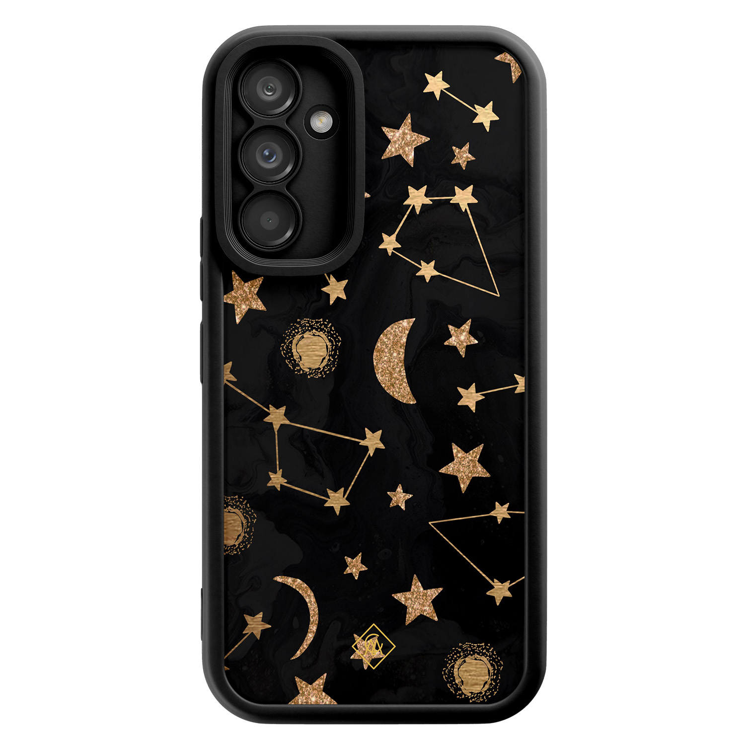 Samsung Galaxy A34 zwarte case - Constellations - Zwart - Hard Case TPU Zwart - Geen opdruk - Casimoda