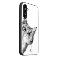 Casimoda Samsung Galaxy A34 hoesje - Peekaboo kat