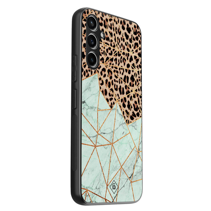 Casimoda Samsung Galaxy A34 hoesje - Luipaard marmer mint