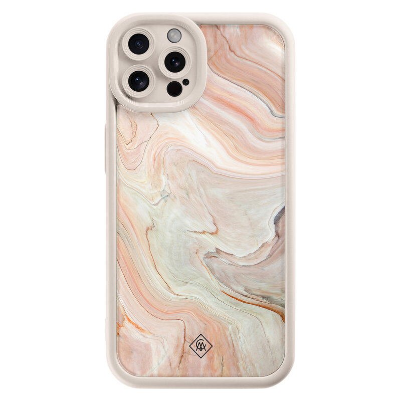 Casimoda iPhone 12 Pro beige case - Marmer waves