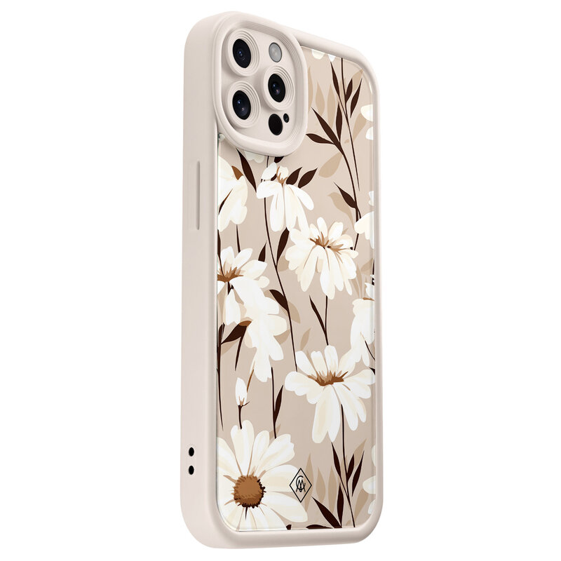 Casimoda iPhone 12 Pro beige case - In bloom