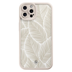 Casimoda iPhone 12 Pro beige case - Palmy leaves beige