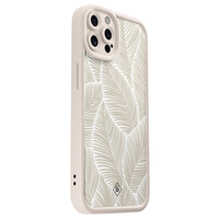 Casimoda iPhone 12 Pro beige case - Palmy leaves beige