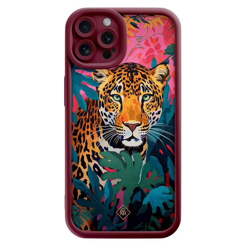Casimoda iPhone 12 Pro rode case - Luipaard jungle