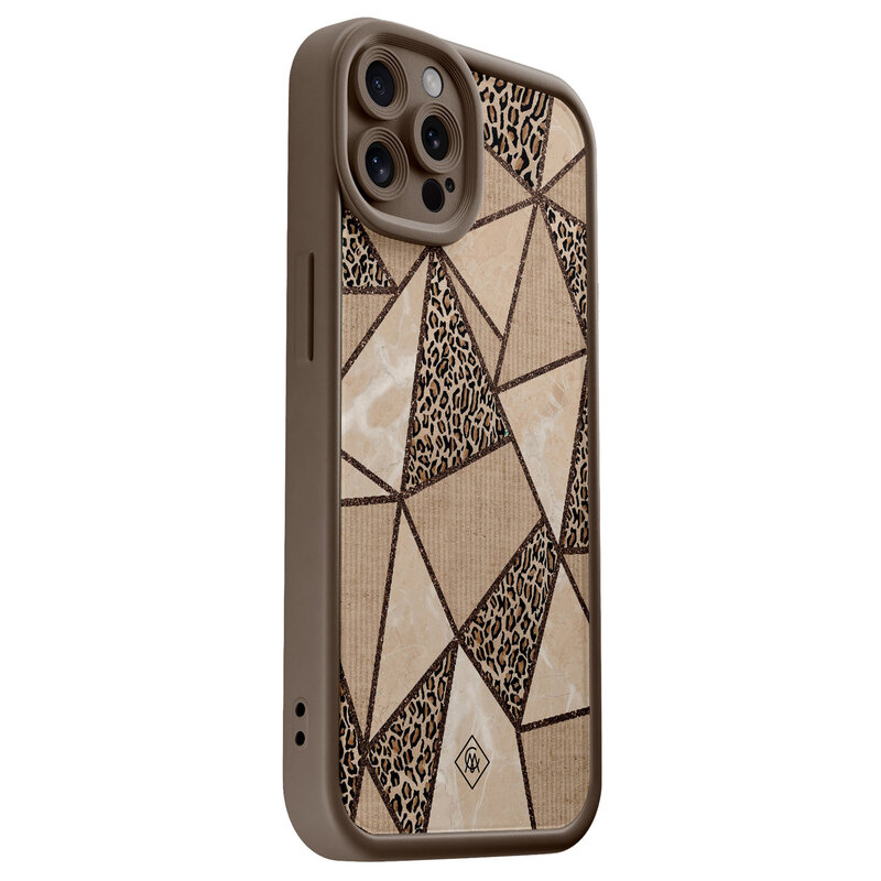 Casimoda iPhone 12 Pro bruine case - Leopard abstract