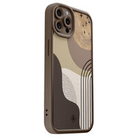 Casimoda iPhone 12 Pro bruine case - Abstract almond shapes