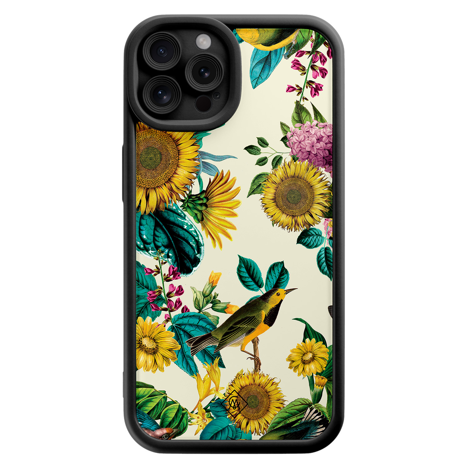 iPhone 12 Pro zwarte case - Sunflowers