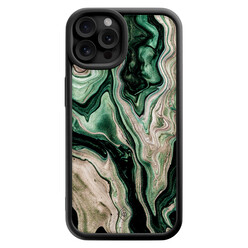 Casimoda iPhone 12 Pro zwarte case - Green waves
